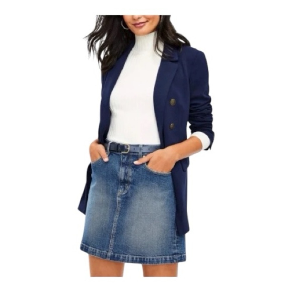 Ann Taylor LOFT Denim Shift Skirt , Modern Indigo Wash, Size 10